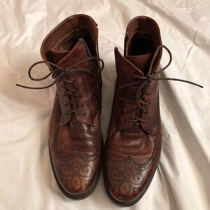 Alexander Hotto Italian Designer Brogue Brown Leather Boots